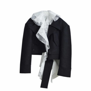 Asymmetric Woolen Silhouette Short Coat
