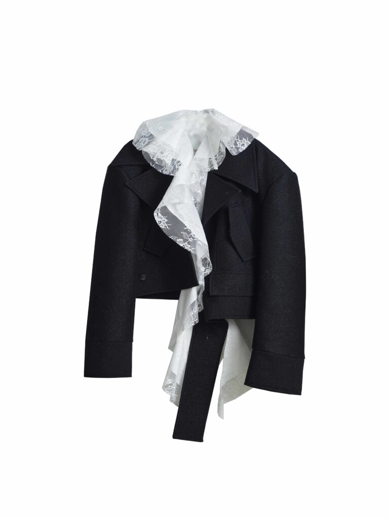 Asymmetric Woolen Silhouette Short Coat
