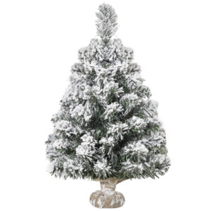 Mini Künstlicher Weihnachtsbaum 60 Cm Tannenbaum Künstlich Mit Schnee, 67 Spitzen Zementbasis Für Drinnen Büro