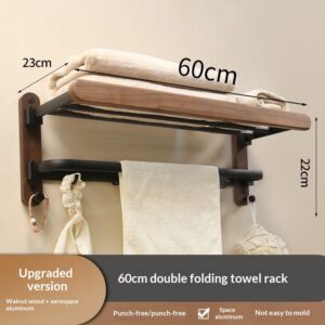 Household Walnut Double-Fold Towel Rack