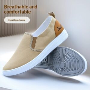 Mens Dad Casual Canvas Sneakers Comfortable Slip-on Design