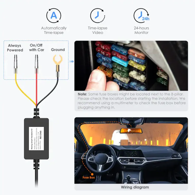 Rexing – Smart Hardwire Kit Type-C Port for R4, DT2, M3, M2 Max, RH2 Series, and CP Duo – Black