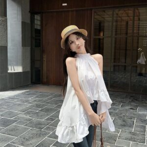 Irregular Top Exquisite Flounce Hem