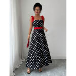 Womens French-style Long Slip Casual Dress
