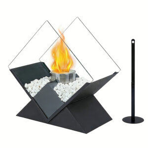 Diamond Glass Large Tabletop Fireplace 10 HPortable Fire Bowl Pot Clean Burning Fireplace For Indoor Outdoor Patio Parties Events
