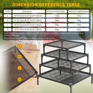 XL-type Mesh Pet Bed With Ventilation And Heat Dissipation, Stable And Durable Structure, Suitable For Small And Medium-sized Cats And Dogs, Convenient For Both Home And Outdoor Use