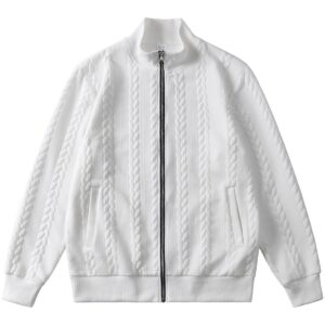 Mens Jacquard Fashionable Stand-Neck Jacket