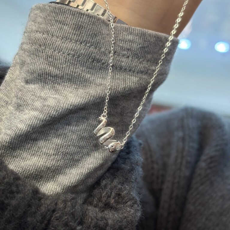 1pc 999 Sterling Silver Cute Snake Pendant Necklace, Sweet & Minimalist Style, Perfect For Daily, Dating & Gifting, Ideal Valentine's Gift