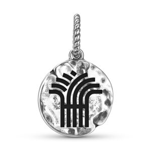 Greek Mythology Demeter Cerere Symbol 925 Sterling Silver Hand Textured Dangle Charm For Charm Bracelets