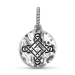Celtic The Sailor’s Knot Symbol 925 Sterling Silver Hand Textured Dangle Charm For Charm Bracelets