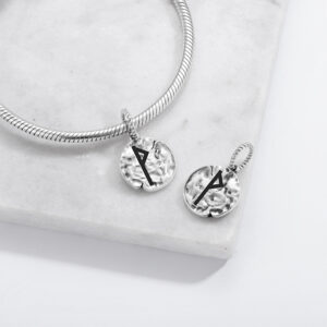 Norse Runes Wunjo Symbol 925 Sterling Silver Hand Textured Dangle Charm For Charm Bracelets