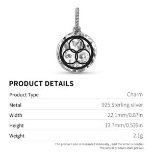 Sacred Geometry Fractals And Recursive Geometries Symbol 925 Sterling Silver Hand Textured Dangle Charm For Charm Bracelets