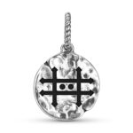 Alchemy Zinc Symbol 925 Sterling Silver Hand Textured Dangle Charm For Charm Bracelets
