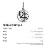 Alchemy Tin Symbol 925 Sterling Silver Hand Textured Dangle Charm For Charm Bracelets