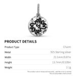 Bi Nka Bi Symbol 925 Sterling Silver Hand Textured Dangle Charm For Charm Bracelets