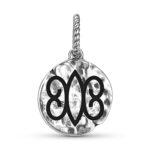 Hye Wonhye Symbol 925 Sterling Silver Hand Textured Dangle Charm For Charm Bracelets