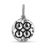 Me Ware Wo Symbol 925 Sterling Silver Hand Textured Dangle Charm For Charm Bracelets