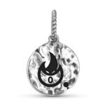 Cthugha Symbol 925 Sterling Silver Hand Textured Dangle Charm For Charm Bracelets