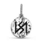 Slavic Stribog Symbol 925 Sterling Silver Hand Textured Dangle Charm For Charm Bracelets