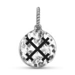 Slavic Mara Symbol 925 Sterling Silver Hand Textured Dangle Charm For Charm Bracelets