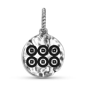 Japanese Sanada Yukimura Symbol 925 Sterling Silver Hand Textured Dangle Charm For Charm Bracelets