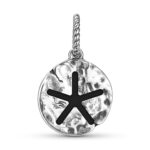 Egyptian Seba Symbol 925 Sterling Silver Hand Textured Dangle Charm For Charm Bracelets