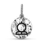 Egyptian Shen Symbol 925 Sterling Silver Hand Textured Dangle Charm For Charm Bracelets