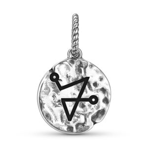 Angels MEBAHIAH Symbol 925 Sterling Silver Hand Textured Dangle Charm For Charm Bracelets
