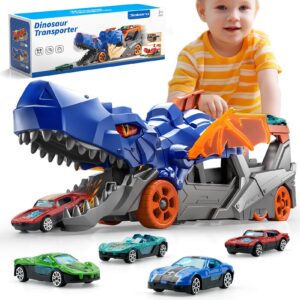 Dinosaur Truck Car Toys For Kids Toddlers Transport Truck With 4 Mini Car,Gifts,Randomized Logistics Delivery