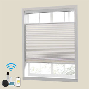 Raised Flag Day-Night Shade With Remote Control And Solar Panel-Full Blackout Motorized Shades For Home And Office-Cordless Organ Shade-Cordless Cellular Shade-Khaki