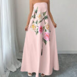 Womens Fashionable And Casual Off-shoulder Floral Dress