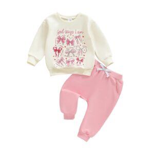 Fashionable Western-style Sweatshirt Set For Girls