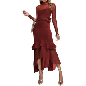 Womens Tailored Long-sleeve Casual Dress