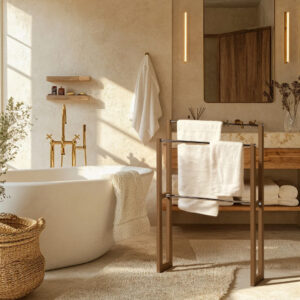 Simple Nordic-style Floor-standing Towel Rack