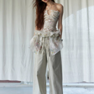 Two-piece Casual Trousers Wide-leg Pants