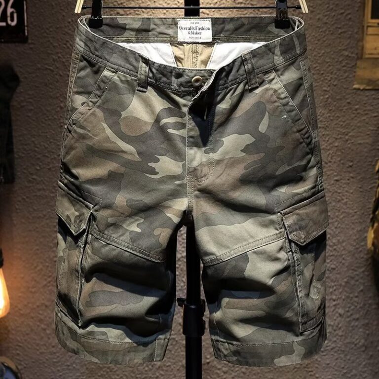 Summer American-style Retro Loose-fitting Straight-leg Camouflage Shorts