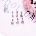 Zircon Heart Bow Earrings