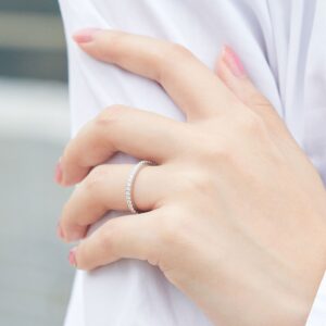 Womens Full-Crystal Simple Fashionable Casual Ring