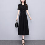Fashionable Chiffon Floral Waist Slimming Belly Covering Dress