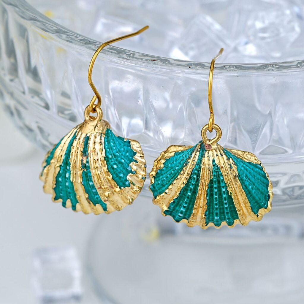 Assorted Blue And Green Shell Earrings