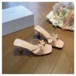 Summer New Style With Thick Heels And High Heels, Women's Fashion Temperament, Bow Tie Style, Square Head, Thick Heels And High Heels, Cool Down