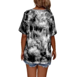 Tie-dye Printed Drawstring Casual Fashion Short-Sleeve T-Shirt