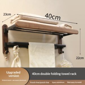 Household Walnut Double-Fold Towel Rack