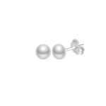 925 Sterling Silver Classic Pearl Stud Earrings in Sterling | Timeless Elegance