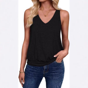 Sexy Henley-neck Sleeveless Top Bold And Sassy Style