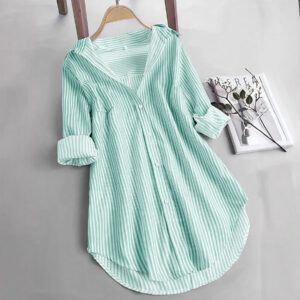 Classic Striped Top Relaxed-fit Long-sleeve Shirt