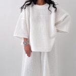 Womens Loose-fitting Two-piece Set With A Top And Pants