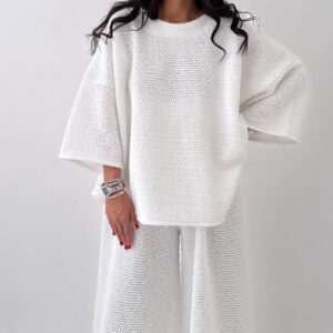 Womens Loose-fitting Two-piece Set With A Top And Pants