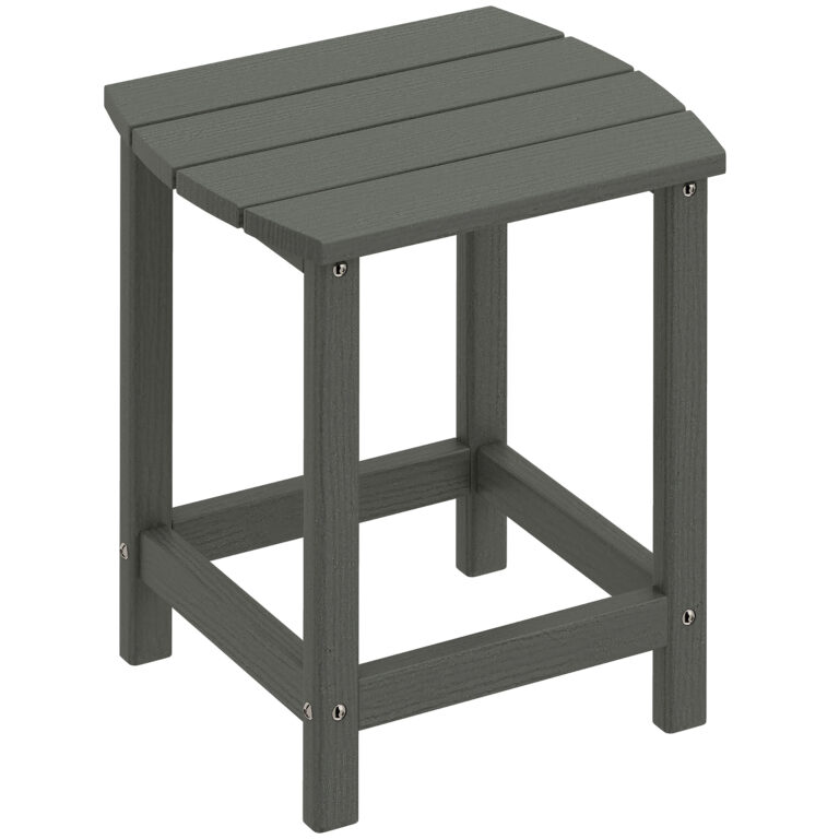 Gartentisch, Wetterfest Balkontisch Aus HDPE, Esstisch Outdoor Campingtisch Für Garten Terrasse Balkon 48x37x46 Cm Grau