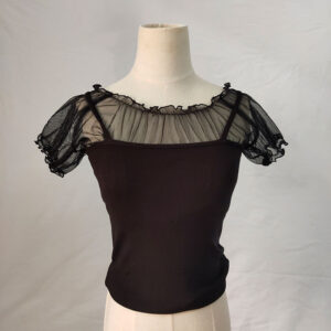 Women's Sheer Sweet Puff-sleeve Off-shoulder Base Top